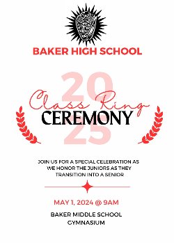 Graphic for BHS Ring Ceremony - Honoring Juniors as they transition into Seniors